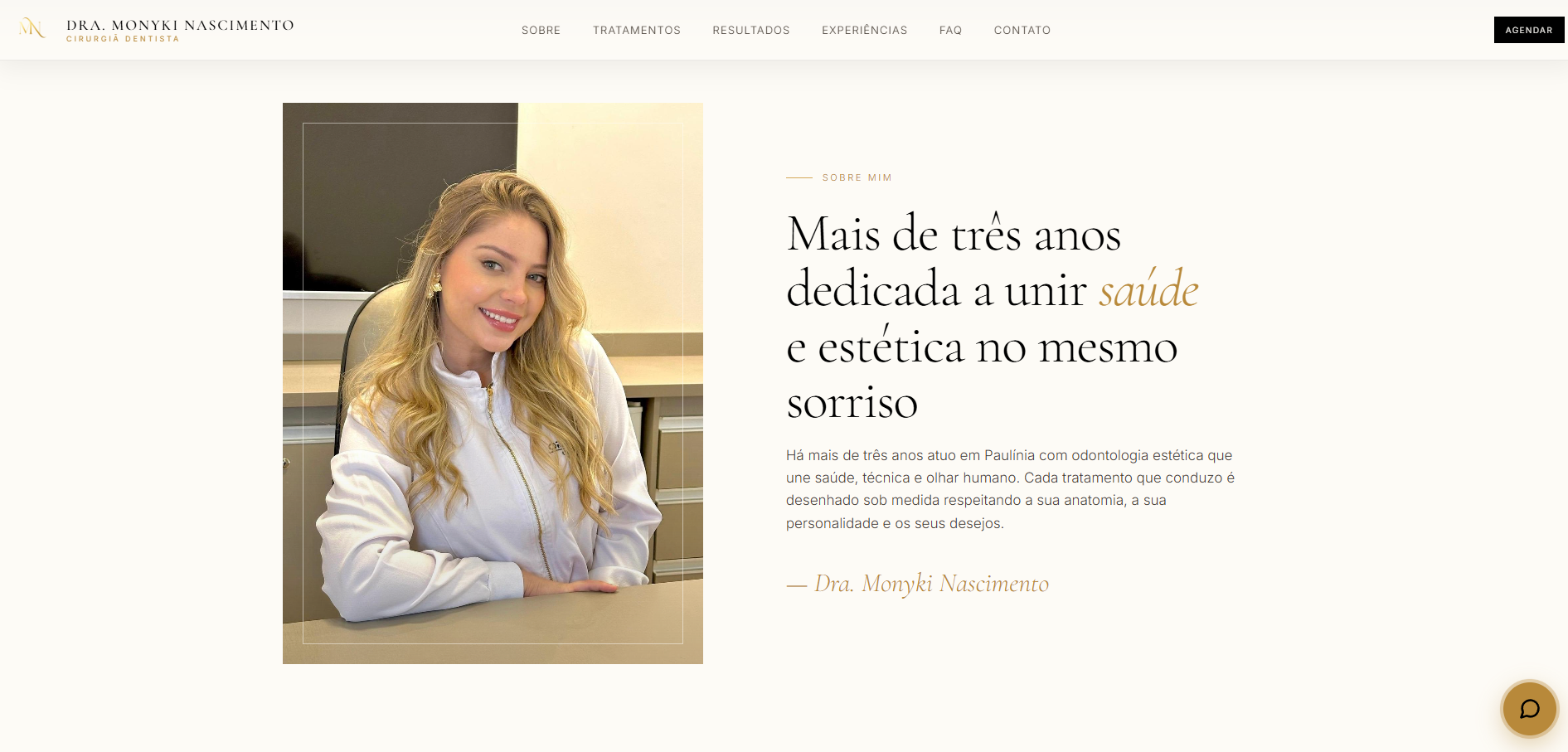 Landing page Dra. Monyki Nascimento